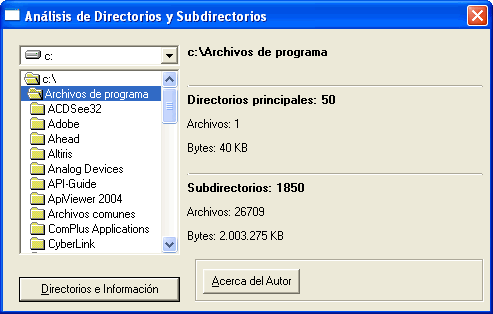 formulario para analizar los archivos y directorios