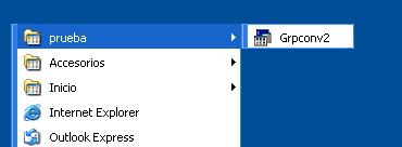 menu inicio de windows con el grupo