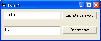 vista previa del formulario de ejemplo para encriptar un password