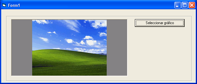 vista del gráfico dibujado con StretchBlt en el control Picturebox