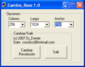 vista previa del formulario para cambiar la resolucion del monitor