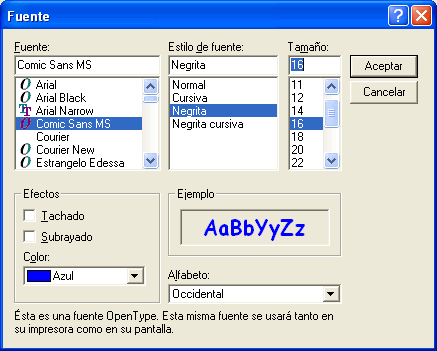 vista del Commondialog usando el api de windows