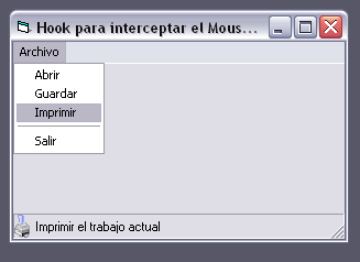 vista del formulario de ejemplo para mostrar el texto al pasar el mouse encima del item del menu seleccionado