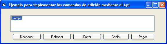 vista del formulario con los botones para las opciones de edición de texto