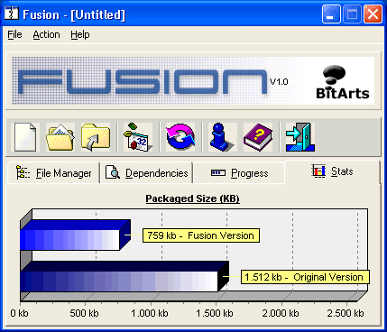 vista de la pantalla final que visualiza el tama&ntilde;o del archivo
