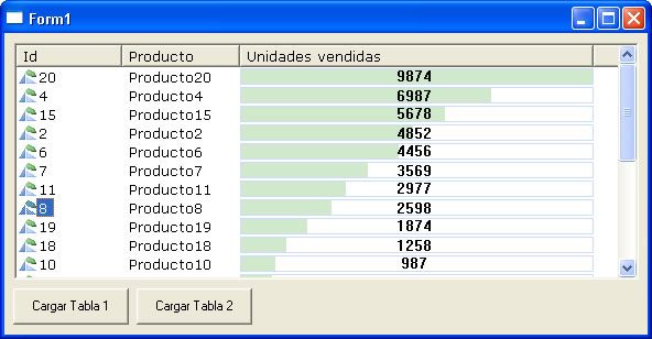 vista previa de la segunda tabla