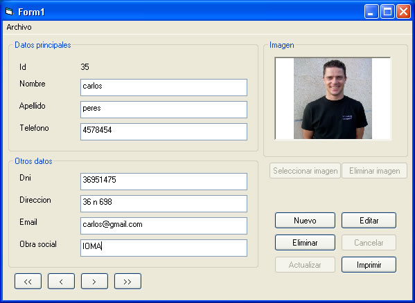 vista previa del proyecto para ver los registros