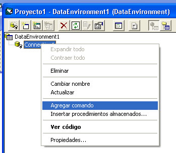 Añadir nuevo comando al objeto connection