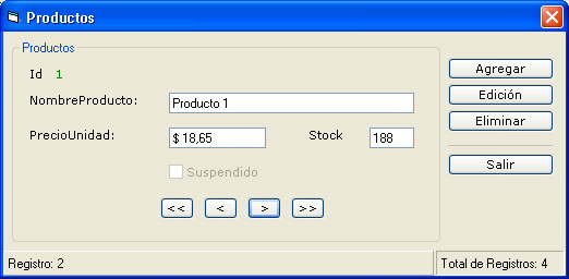 vista previa del formulario