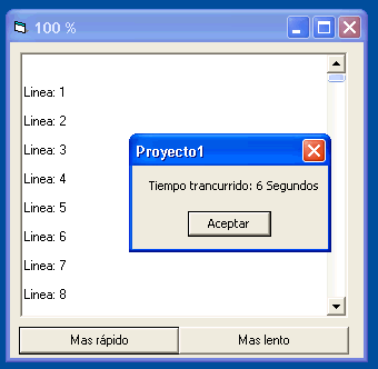 vista del formulario con el resultado de la prueba de la carga de datos en el richtextbox