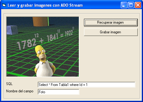vista del formulario para visualizar y almacenar el gráfico en la base de datos