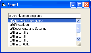 Vista del formulario de ejemplo para autocompletar las rutas almacenadas de windows automaticamente cuando tipeamos en un TextBox