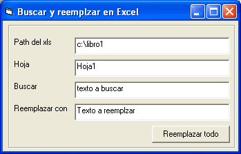 vista del formulario para abrir el libro y reemplazar los datos