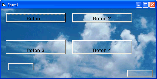 vista del formulario de ejemplo en visual basic para utilizar Botones transparentes