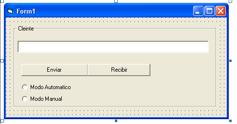 vista del formulario cliente que se comunicará mediante DDE con el otro formulario servidor