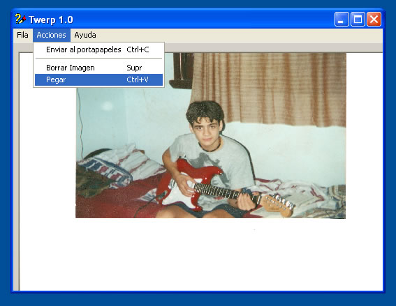 vista del formulario para visualizar la imagen escaneada