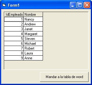 vista del flexgrid con los registros