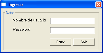 vista del form para login