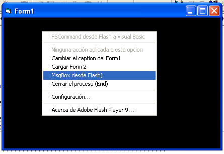 vista previa del menú swf en el formulario de visual basic