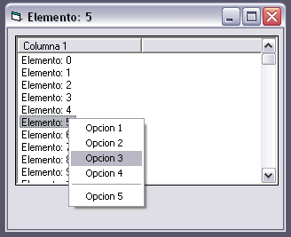 visya del formulario con el Listview y el popupmenu