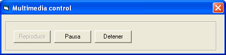 vista del formulario para reproducir los sonidos con el multimedia control de vb