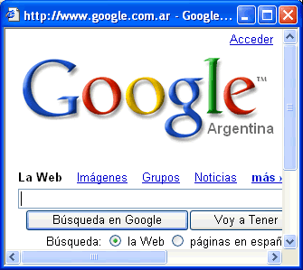 vista de la instancia del navegador