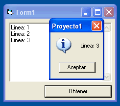 vista del msgbox mostrando la última linea
