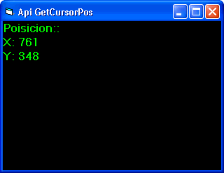 GetCursorPos para saber las coordenadas del mouse