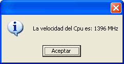msgbox para ver la velocidad del procesador