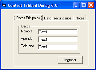 vista del control Sstab