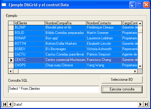 vista del formulario con los controles necesarios para crear el ejemplo