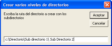 vista del diálogo de inputbox par aingresar la ruta de la capeta y subcarpetas