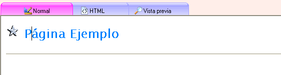 vista de el diseño de la página